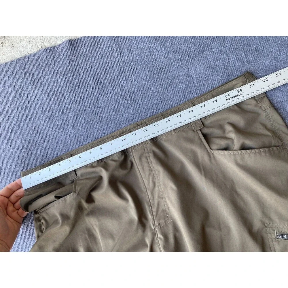 Columbia Mens Convertible Pants 43x34 brown khaki omni-shade sun protection Tusk